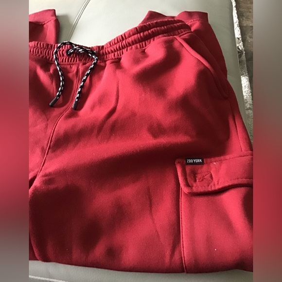 ZOO YORK 🛹 MEN’S SKATEBOARD XL RED 🛹DRAWSTRING WAIST w/ POCKETS JOGGER PANTS - Picture 4 of 10
